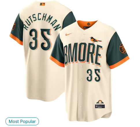 Men Baltimore Orioles #35 Rutschman Cream Nike 2026 City Connect Stadium Jersey